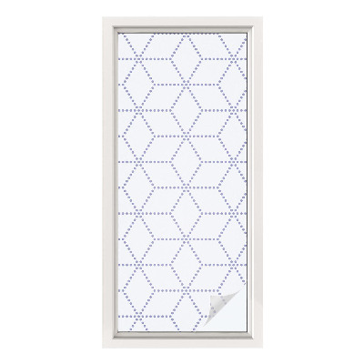 Naklejka na okno mleczna witraż Fioletowe romby