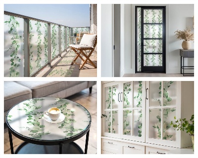 Naklejka na okno dająca prywatność Zielone girlandy