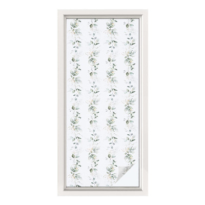 Naklejka na okno mleczna witraż Roślinny urok