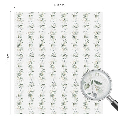Naklejka na okno mleczna witraż Roślinny urok