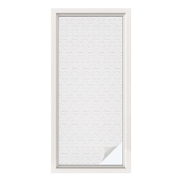 Mleczna naklejka na okno Linie faliste