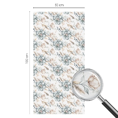 Naklejka na okno mleczna witraż Kwiatowa elegancja