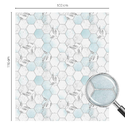 Mleczna naklejka na okno Kafle liście