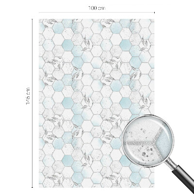 Mleczna naklejka na okno Kafle liście