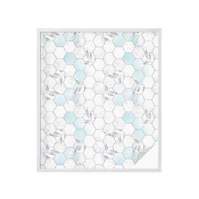 Mleczna naklejka na okno Kafle liście