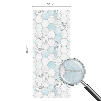 Mleczna naklejka na okno Kafle liście