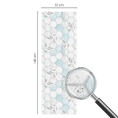 Mleczna naklejka na okno Kafle liście