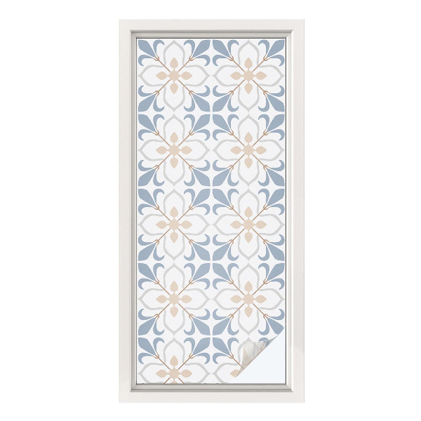 Naklejka na okno mleczna witraż Kwiatowe piękno