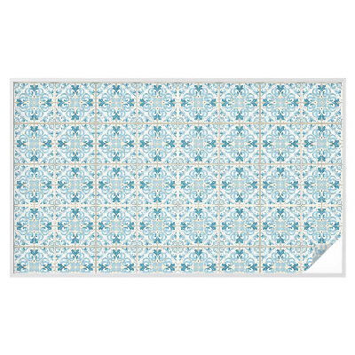 Naklejka na okno mleczna witraż Kwiatowe kafelki