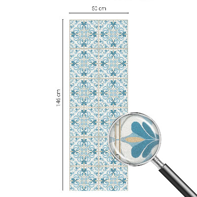 Naklejka na okno mleczna witraż Kwiatowe kafelki