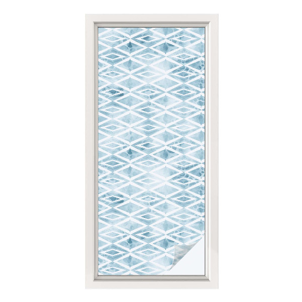 Folia okienna zapewniająca prywatność Niebieskie romby