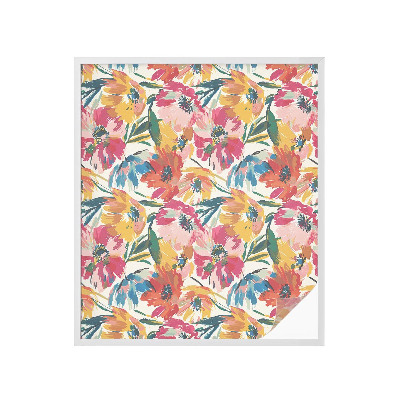 Naklejka na okno mleczna witraż Kwiatowa eksplozja