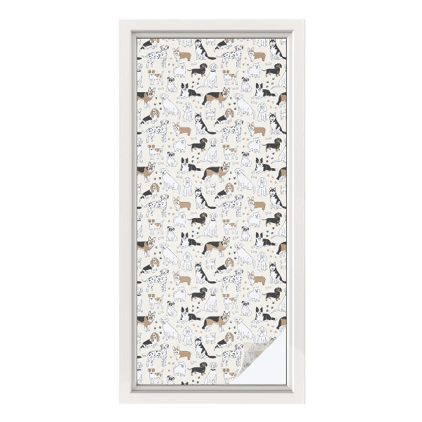 Folia dekoracyjna na okna Pieski wzory