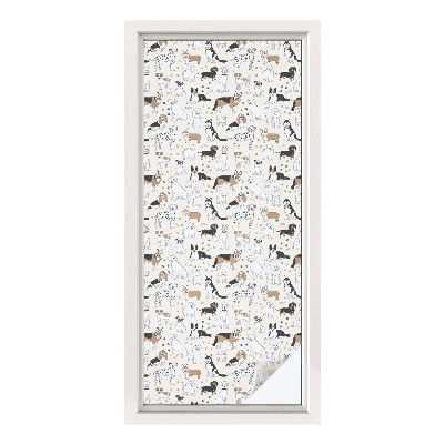 Folia dekoracyjna na okna Pieski wzory