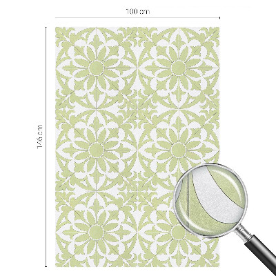 Naklejka na okno mleczna witraż Zielony ornament