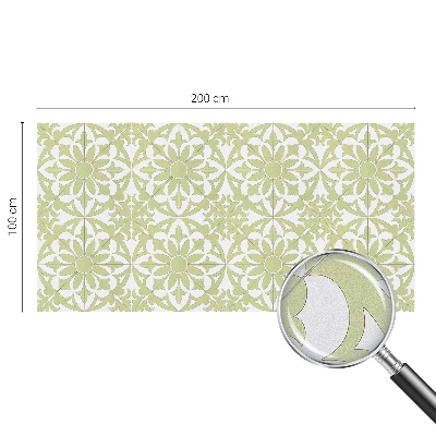 Naklejka na okno mleczna witraż Zielony ornament