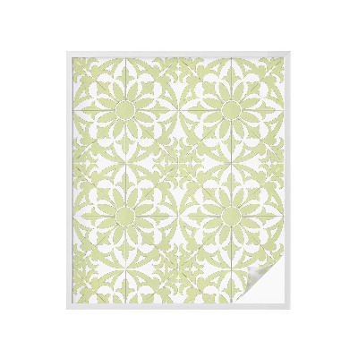 Naklejka na okno mleczna witraż Zielony ornament