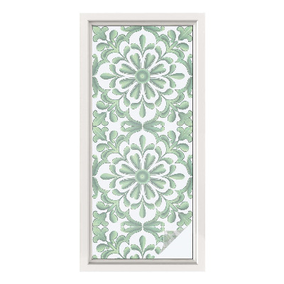 Naklejka na okno mleczna witraż Zielone liście