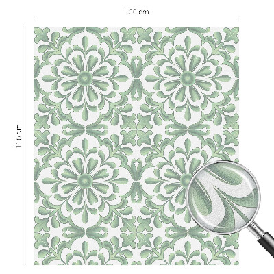 Naklejka na okno mleczna witraż Zielone liście