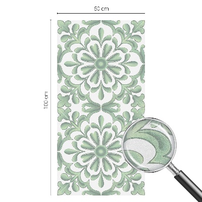 Naklejka na okno mleczna witraż Zielone liście