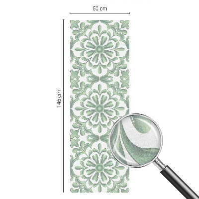 Naklejka na okno mleczna witraż Zielone liście