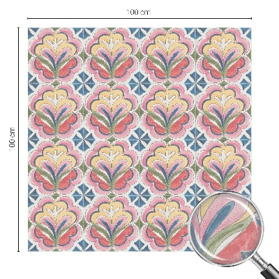 Mleczna naklejka na okno Kwiatowe wzory