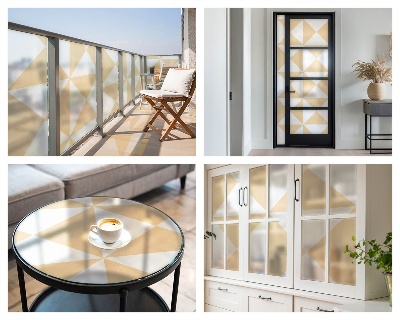 Naklejka na okno mleczna witraż Geometryczne trójkąty