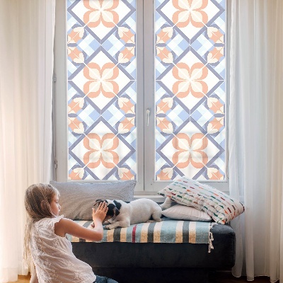 Mleczna naklejka na okno Kwiatowy wzór