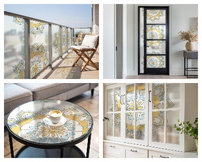 Naklejka na okno dająca prywatność Kolorowe mandale