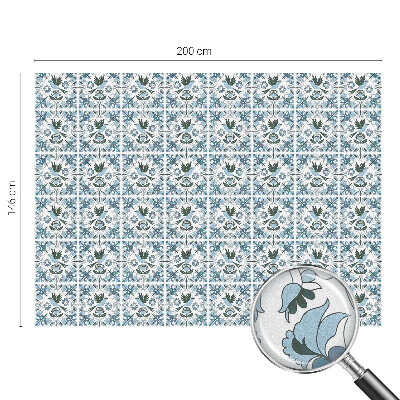 Naklejka na okno mleczna witraż Niebieskie kwiaty