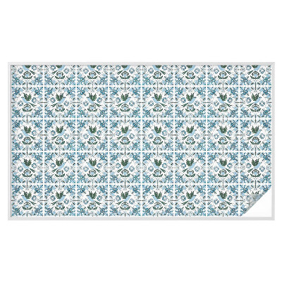 Naklejka na okno mleczna witraż Niebieskie kwiaty