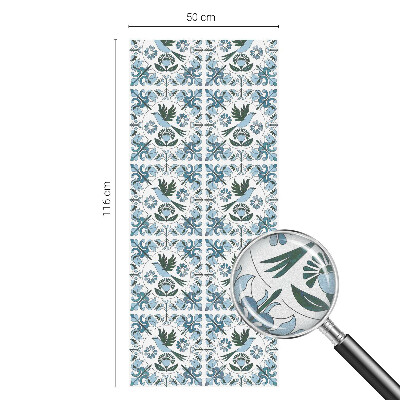 Naklejka na okno mleczna witraż Niebieskie kwiaty