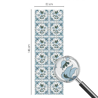 Naklejka na okno mleczna witraż Niebieskie kwiaty