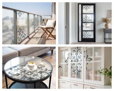 Mleczna naklejka na okno Klasyczny ornament