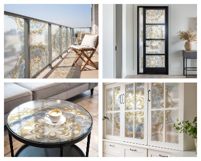 Naklejka na okno dająca prywatność Mandale boho