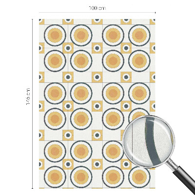 Folia okienna zapewniająca prywatność Retro okręgi