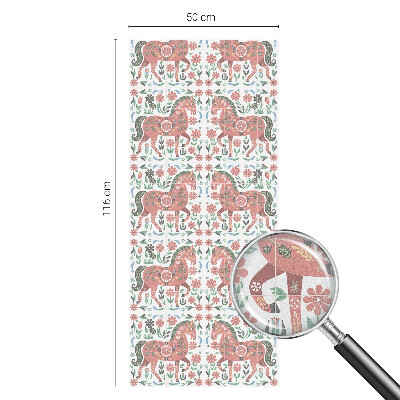 Folia okienna zapewniająca prywatność Kolorowe konie