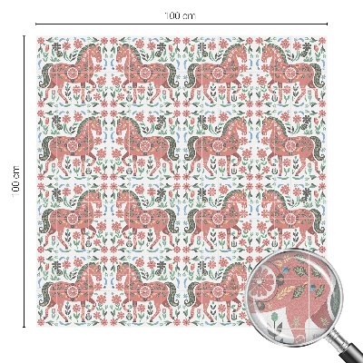 Folia okienna zapewniająca prywatność Kolorowe konie