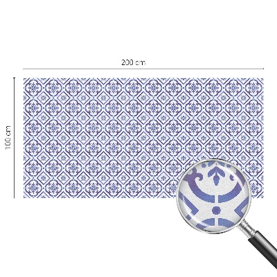 Mleczna naklejka na okno Niebieskie kafelki