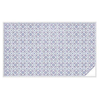 Mleczna naklejka na okno Niebieskie kafelki