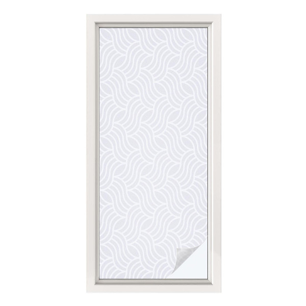 Mleczna naklejka na okno Fale harmonia