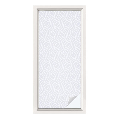 Mleczna naklejka na okno Fale harmonia