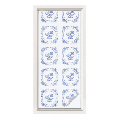 Naklejka na okno mleczna witraż Delikatne kwiaty