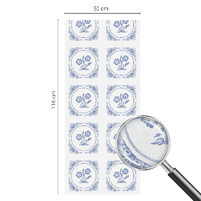 Naklejka na okno mleczna witraż Delikatne kwiaty