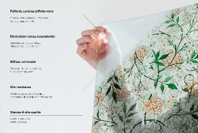 Naklejka na okno mleczna witraż Kwiatowa symetria