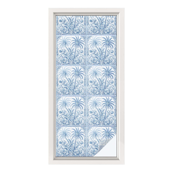 Mleczna naklejka na okno Tropikalny pejzaż