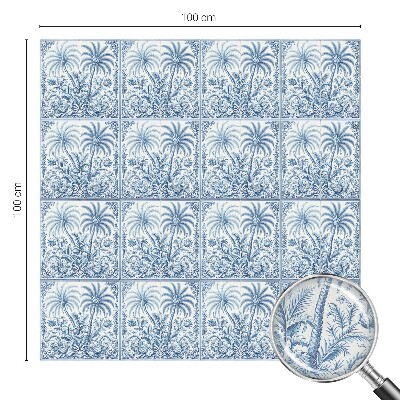 Mleczna naklejka na okno Tropikalny pejzaż