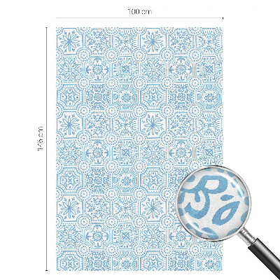 Mleczna naklejka na okno Niebieskie kafelki