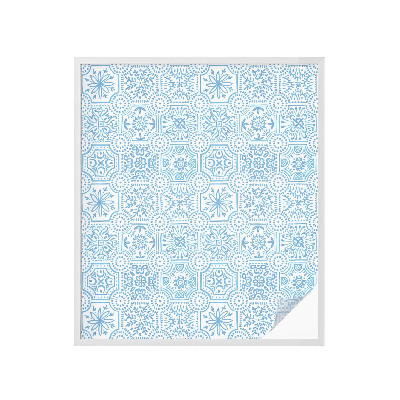 Mleczna naklejka na okno Niebieskie kafelki