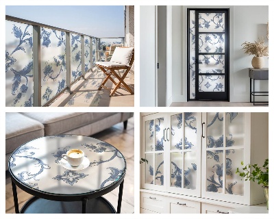 Folia okienna zapewniająca prywatność Kwiatowy ornament